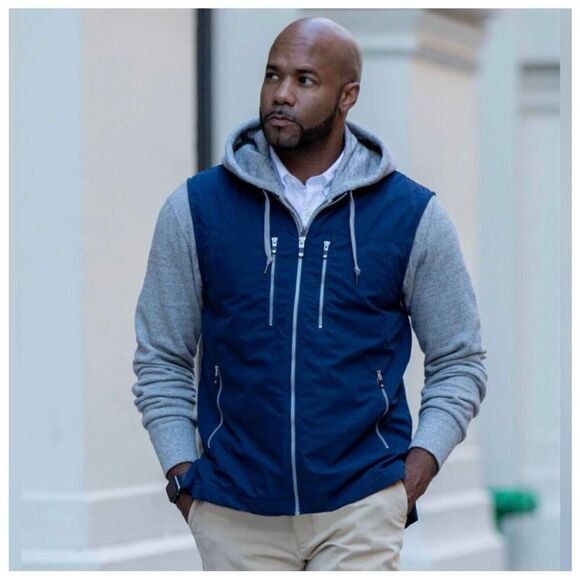 Scottevest Men’s Navy 101 Vest Lightweight  Layers Accessible Pockets - Picture 1 of 15